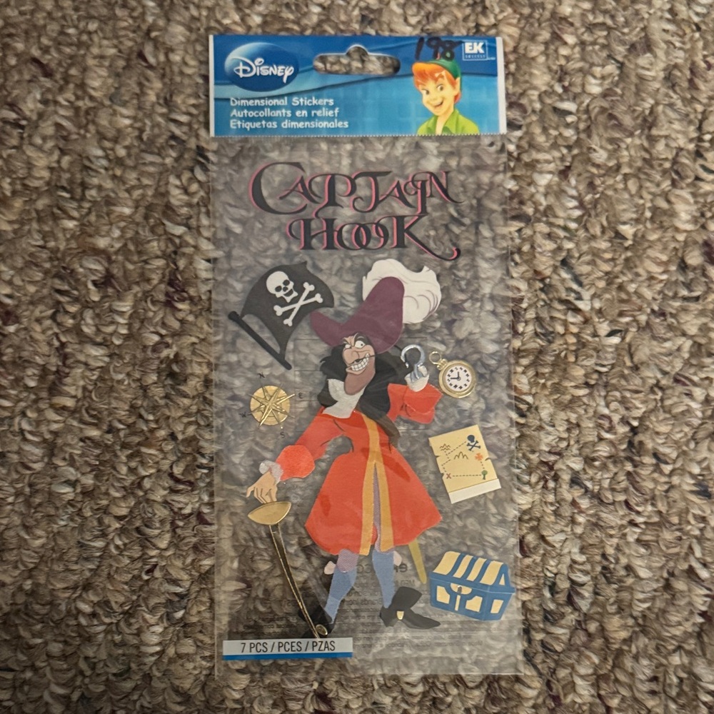 Disney Captain Hook Dimensional Sticker Set - Red, Purple, Blue & Gold (1 of 2)